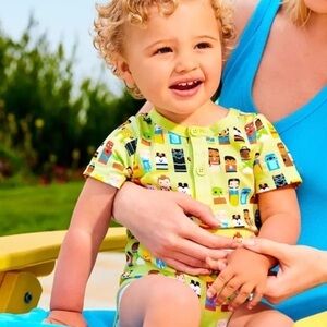 Disney Multicolor Multiple Unified Character Print Baby One Piece